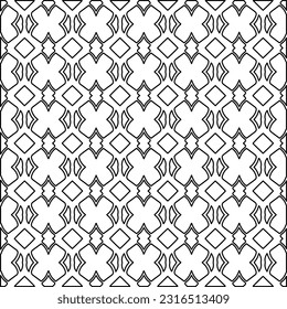 
 Stylish texture with figures from lines. Line art. Black and white pattern. Abstract background for web page, textures, card, poster, fabric, textile