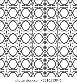 Stylish texture with figures from lines. Line art. Black and white pattern. Abstract background for web page, textures, card, poster, fabric, textile.