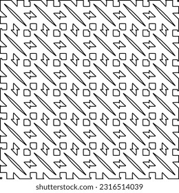 
 Stylish texture with figures from lines. Line art. Black and white pattern. Abstract background for web page, textures, card, poster, fabric, textile