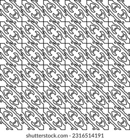 Stilvolle Textur mit Figuren aus Linien. Line Art. Schwarz-Weiß-Muster. Abstrakter Hintergrund für Webseiten, Texturen, Karten, Poster, Stoff, Textilien.