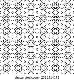 Stylish texture with figures from lines. Line art. Black and white pattern. Abstract background for web page, textures, card, poster, fabric, textile.
