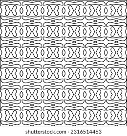 Stilvolle Textur mit Figuren aus Linien. Line Art. Schwarz-Weiß-Muster. Abstrakter Hintergrund für Webseiten, Texturen, Karten, Poster, Stoff, Textilien.