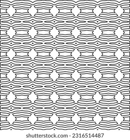 
 Stylish texture with figures from lines. Line art. Black and white pattern. Abstract background for web page, textures, card, poster, fabric, textile