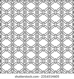 Stylish texture with figures from lines. Line art. Black and white pattern. Abstract background for web page, textures, card, poster, fabric, textile.