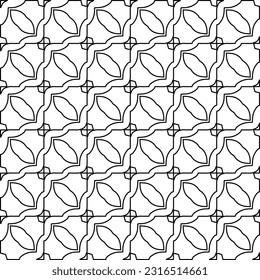 Stylish texture with figures from lines. Line art. Black and white pattern. Abstract background for web page, textures, card, poster, fabric, textile.