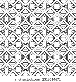 Stylish texture with figures from lines. Line art. Black and white pattern. Abstract background for web page, textures, card, poster, fabric, textile.