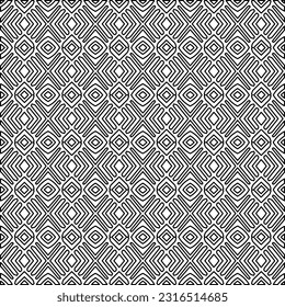 
 Stylish texture with figures from lines. Line art. Black and white pattern. Abstract background for web page, textures, card, poster, fabric, textile