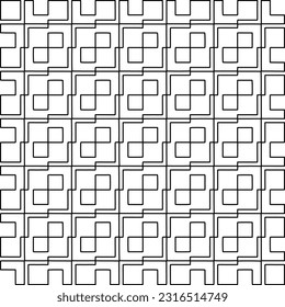 
 Stylish texture with figures from lines. Line art. Black and white pattern. Abstract background for web page, textures, card, poster, fabric, textile