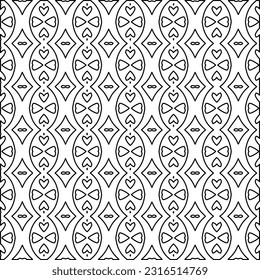 Stylish texture with figures from lines. Line art. Black and white pattern. Abstract background for web page, textures, card, poster, fabric, textile.