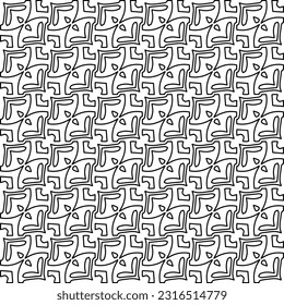 Stilvolle Textur mit Figuren aus Linien. Line Art. Schwarz-Weiß-Muster. Abstrakter Hintergrund für Webseiten, Texturen, Karten, Poster, Stoff, Textilien.