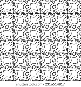 Stylish texture with figures from lines. Line art. Black and white pattern. Abstract background for web page, textures, card, poster, fabric, textile.