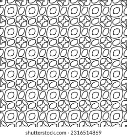 Stylish texture with figures from lines. Line art. Black and white pattern. Abstract background for web page, textures, card, poster, fabric, textile.