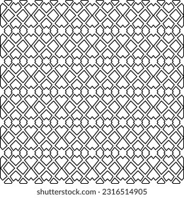 
 Stylish texture with figures from lines. Line art. Black and white pattern. Abstract background for web page, textures, card, poster, fabric, textile
