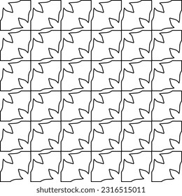 Stylish texture with figures from lines. Line art. Black and white pattern. Abstract background for web page, textures, card, poster, fabric, textile.