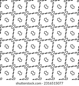
 Stylish texture with figures from lines. Line art. Black and white pattern. Abstract background for web page, textures, card, poster, fabric, textile