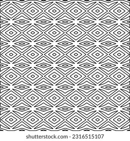 Stilvolle Textur mit Figuren aus Linien. Line Art. Schwarz-Weiß-Muster. Abstrakter Hintergrund für Webseiten, Texturen, Karten, Poster, Stoff, Textilien.