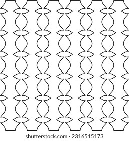 Stylish texture with figures from lines. Line art. Black and white pattern. Abstract background for web page, textures, card, poster, fabric, textile.