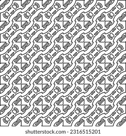 Stylish texture with figures from lines. Line art. Black and white pattern. Abstract background for web page, textures, card, poster, fabric, textile.