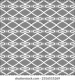 Stylish texture with figures from lines. Line art. Black and white pattern. Abstract background for web page, textures, card, poster, fabric, textile.