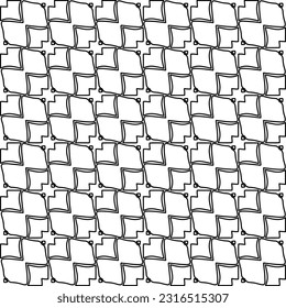 Stylish texture with figures from lines. Line art. Black and white pattern. Abstract background for web page, textures, card, poster, fabric, textile.