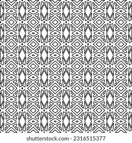 Stylish texture with figures from lines. Line art. Black and white pattern. Abstract background for web page, textures, card, poster, fabric, textile.