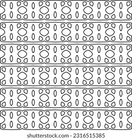 Stylish texture with figures from lines. Line art. Black and white pattern. Abstract background for web page, textures, card, poster, fabric, textile.