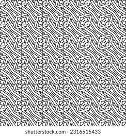 Stylish texture with figures from lines. Line art. Black and white pattern. Abstract background for web page, textures, card, poster, fabric, textile.