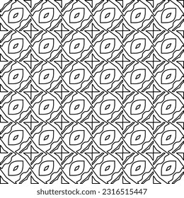 Stylish texture with figures from lines. Line art. Black and white pattern. Abstract background for web page, textures, card, poster, fabric, textile.