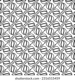 Stylish texture with figures from lines. Line art. Black and white pattern. Abstract background for web page, textures, card, poster, fabric, textile.