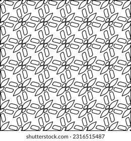 Stylish texture with figures from lines. Line art. Black and white pattern. Abstract background for web page, textures, card, poster, fabric, textile.