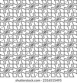 Stylish texture with figures from lines. Line art. Black and white pattern. Abstract background for web page, textures, card, poster, fabric, textile.