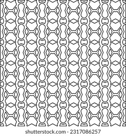 Stylish texture with figures from lines. Line art. Black and white pattern. Abstract background for web page, textures, card, poster, fabric, textile.