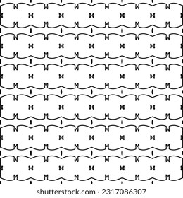 Stylish texture with figures from lines. Line art. Black and white pattern. Abstract background for web page, textures, card, poster, fabric, textile.