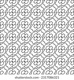Stylish texture with figures from lines. Line art. Black and white pattern. Abstract background for web page, textures, card, poster, fabric, textile.
