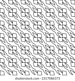 Stylish texture with figures from lines. Line art. Black and white pattern. Abstract background for web page, textures, card, poster, fabric, textile.