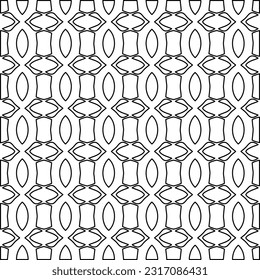 Stylish texture with figures from lines. Line art. Black and white pattern. Abstract background for web page, textures, card, poster, fabric, textile.