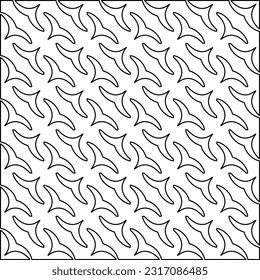 Stylish texture with figures from lines. Line art. Black and white pattern. Abstract background for web page, textures, card, poster, fabric, textile.