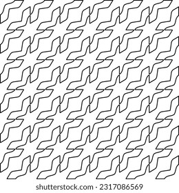 Stylish texture with figures from lines. Line art. Black and white pattern. Abstract background for web page, textures, card, poster, fabric, textile.