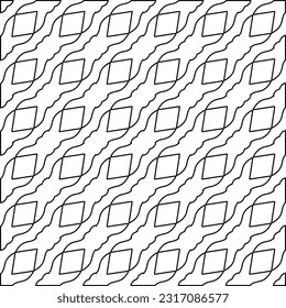 Stylish texture with figures from lines. Line art. Black and white pattern. Abstract background for web page, textures, card, poster, fabric, textile.