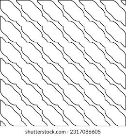 Stylish texture with figures from lines. Line art. Black and white pattern. Abstract background for web page, textures, card, poster, fabric, textile.