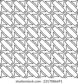 Stylish texture with figures from lines. Line art. Black and white pattern. Abstract background for web page, textures, card, poster, fabric, textile.
