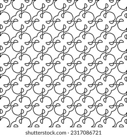 Stylish texture with figures from lines. Line art. Black and white pattern. Abstract background for web page, textures, card, poster, fabric, textile.