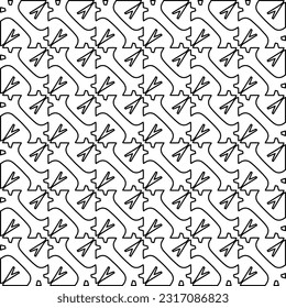 Stylish texture with figures from lines. Line art. Black and white pattern. Abstract background for web page, textures, card, poster, fabric, textile.