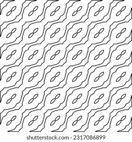 Stylish texture with figures from lines. Line art. Black and white pattern. Abstract background for web page, textures, card, poster, fabric, textile.
