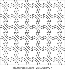 Stilvolle Textur mit Figuren aus Linien. Line Art. Schwarz-Weiß-Muster. Abstrakter Hintergrund für Webseiten, Texturen, Karten, Poster, Stoff, Textilien.