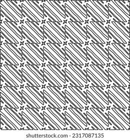 Stylish texture with figures from lines. Line art. Black and white pattern. Abstract background for web page, textures, card, poster, fabric, textile.