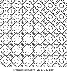 Stylish texture with figures from lines. Line art. Black and white pattern. Abstract background for web page, textures, card, poster, fabric, textile.