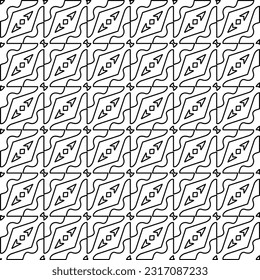 Stylish texture with figures from lines. Line art. Black and white pattern. Abstract background for web page, textures, card, poster, fabric, textile.