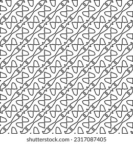 Stylish texture with figures from lines. Line art. Black and white pattern. Abstract background for web page, textures, card, poster, fabric, textile.