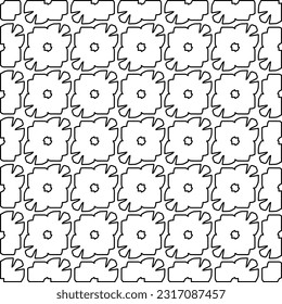 Stylish texture with figures from lines. Line art. Black and white pattern. Abstract background for web page, textures, card, poster, fabric, textile.